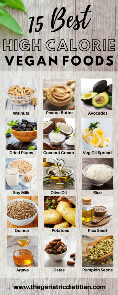 15 Best High Calorie Vegan Foods Infographic