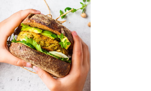 Chickpea and avocado sandwich.