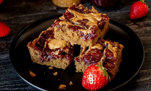 High Fiber Desserts Peanut Butter and Jelly Dessert Bars